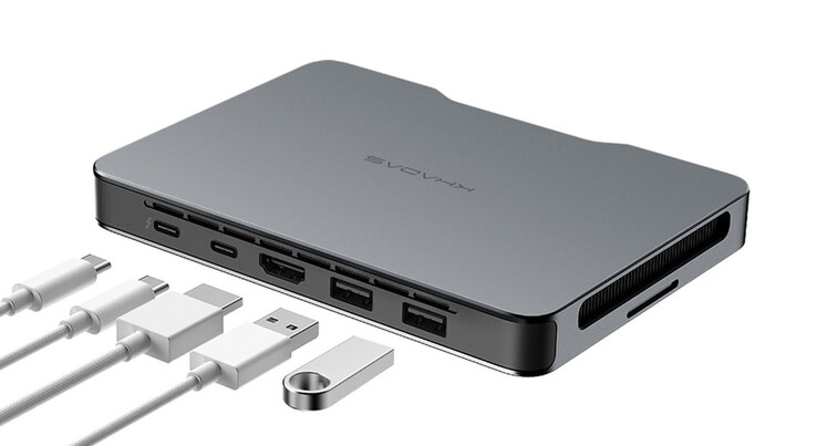 Tył: 1x Thunderbolt 4 (40 Gb/s), 1x USB4 (40 Gb/s), 1x HDMI 2.0 (18 Gb/s), 2x USB-A 3.2 Gen2 (10 Gb/s) (źródło: Khadas)