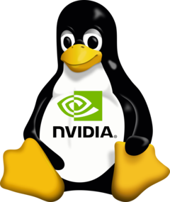 Sterowniki Nvidii w systemie Linux domyślnie korzystają teraz z modułów jądra GPU o otwartym kodzie źródłowym. (Źródło obrazu: logo Nvidia i Tux, Wikimedia Commons)