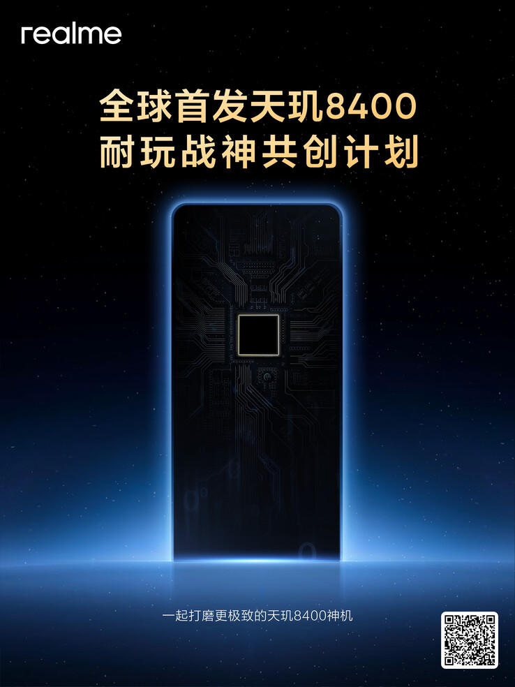 Pierwszy w historii Realme teaser Dimensity 8400. (Źródło: Realme via Weibo)