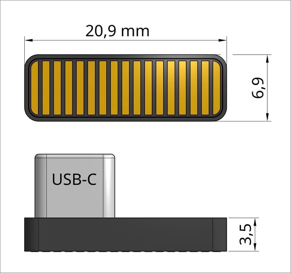 SoundSlide podłącza się do portu USB-C komputera. (Źródło obrazu: SoundSlide)