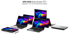 GPD Duo będzie wyposażony w dwa 13,3-calowe panele OLED od Samsunga (źródło obrazu: GPD)