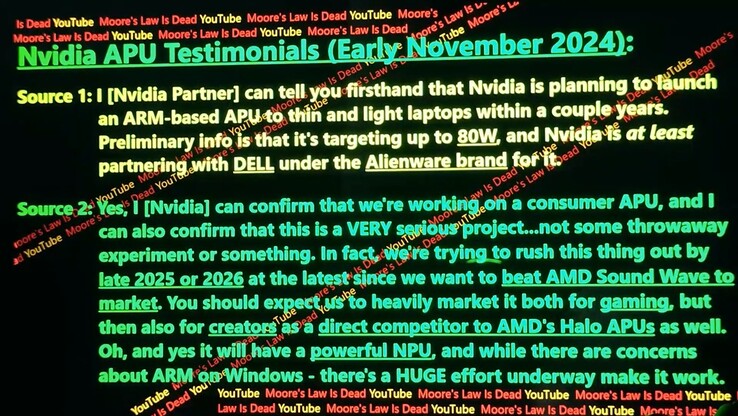 APU Nvidia ARM dla systemu Windows. (Źródło zdjęcia: Moore's Law Is Dead)