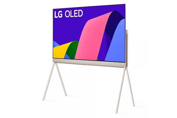 Telewizor LG OLED Posé Smart Lifestyle stoi na solidnej podstawie. (Źródło obrazu: LG)