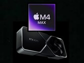 Applem4 Max wymienia ciosy z RTX 4070 Desktop GPU w benchmarku Blender. (Źródło obrazu: Apple, Nvidia)