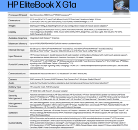 HP EliteBook X G1a: Specyfikacja