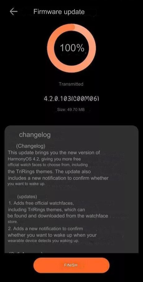 Dziennik zmian aktualizacji HarmonyOS 4.2 dla Watch GT 4. (Źródło obrazu: Blog Huawei za pośrednictwem Tłumacza Google)