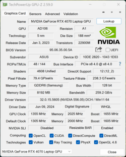 Laptop GPU-Z Nvidia GeForce RTX 4070