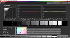 Skala szarości CalMAN (profil: AdobeRGB, docelowa przestrzeń kolorów: AdobeRGB)