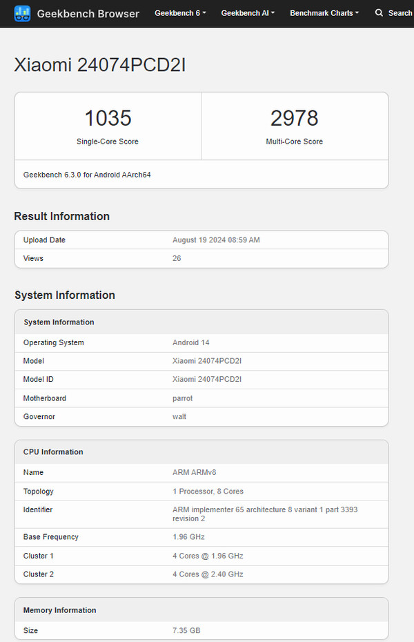 (Źródło obrazu: Geekbench)