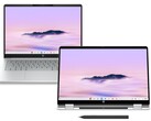 HP Chromebook Plus 14 i HP Chromebook Plus x360 14 w kolorze Glacier Silver. (Źródło zdjęcia: HP)