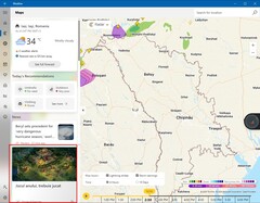 Microsoft Weather z reklamami w Rumunii (źródło obrazu: własne)