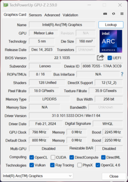 GPU-Z Intel Arc Graphics