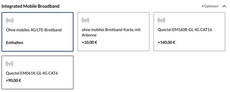 Oferowane opcje modemów komórkowych