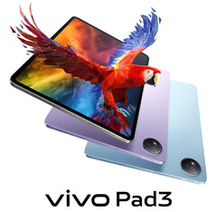 Vivo stworzyło Pad3 w kolorach Cold Star Grey, Spring Tide Blue i Thin Purple z opcjonalną stacją dokującą z klawiaturą. (Źródło zdjęcia: Vivo)