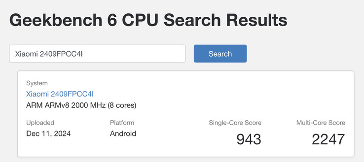 (Źródło obrazu: Geekbench)