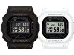 Czarne zegarki Casio GW-5000HS-1 i białe Casio GW-5000HS-7. (Źródło zdjęcia: Great G-Shock World - przeskalowane za pomocą AI) 