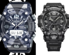 Oczekuje się, że wyciekły Casio G-Shock Mudmaster GG-B100X (po lewej) i wyższej klasy G-Shock GWG-2000 (po prawej) będą miały sporo wspólnych funkcji. (Źródło zdjęcia: @geesgshock na Instagramie / Casio)