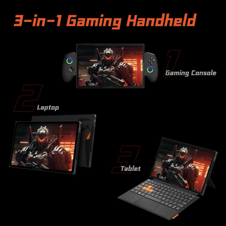 OneXPlayer X1 Pro może być używany jako kompaktowe urządzenie 2 w 1, a nie tylko jako handheld do gier. (Źródło obrazu: One-Netbook)