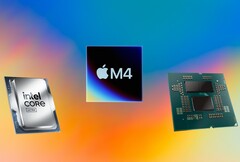 Apple M4 prowadzi z Core Ultra 9 285K i Ryzen 9 9950X w benchmarku Geekbench 6 Single-Core. (Źródło zdjęcia: Apple, AMD, Intel, Unsplash, edytowane)