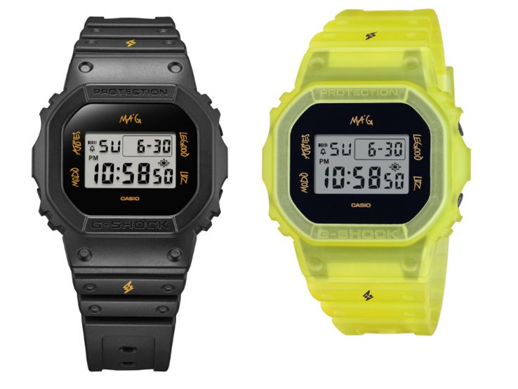 Zegarek Casio G-Shock DWE-5600JB-1A9 posiada czarny i żółty pasek oraz obudowę. (Źródło zdjęcia: Casio)