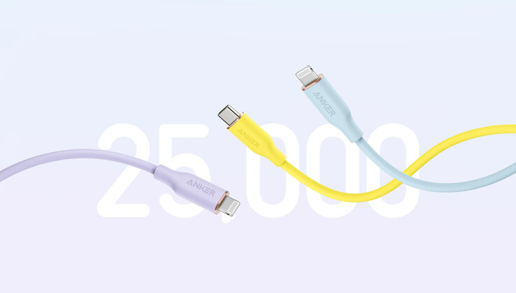 Kabel Anker 641 USB-C do Lightning (Flow, silikon) jest dostępny w różnych kolorach. (Źródło zdjęcia: Anker)