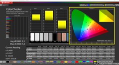 CalMAN ColorChecker (profil: Natywny, docelowa przestrzeń kolorów: P3)