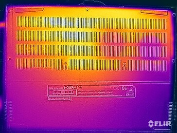 Temperatury powierzchni podczas testów obciążeniowych (na dole)