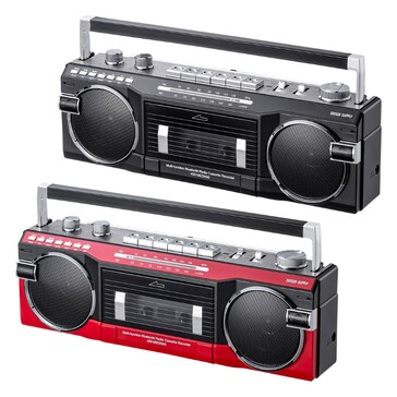 Wielofunkcyjny boombox Sanwa jest dostępny w kolorze czarnym i czerwonym. (Źródło zdjęcia: Sanwa Supply)