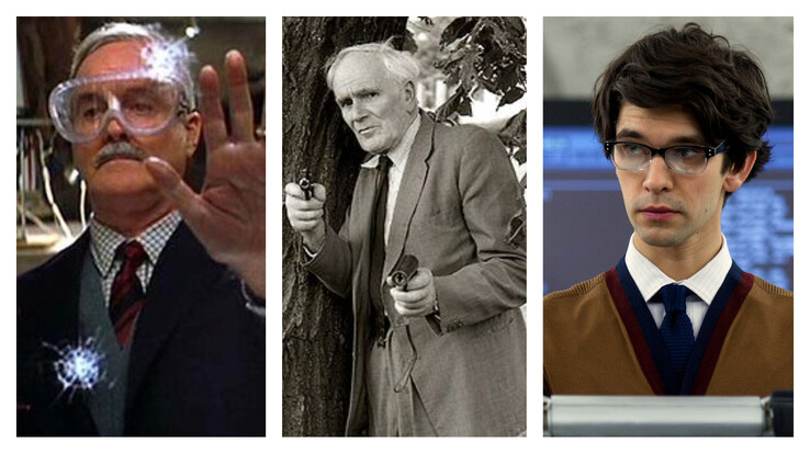 John Cleese, Desmond Llewelyn, Ben Whishaw jako Q (źródło zdjęcia: Wikimedia - edytowane)