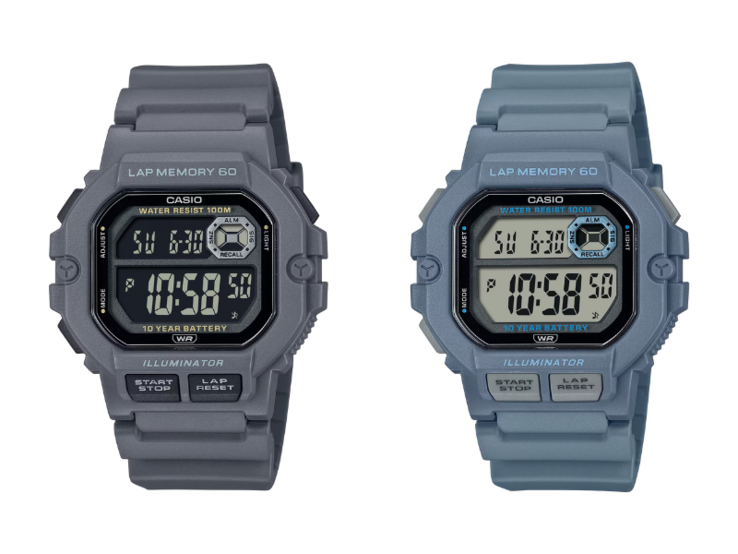 Casio WS1400H-8BV (po lewej) w porównaniu do Casio WS1400H-2AV (po prawej). (Źródło zdjęcia: Casio)