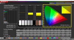 CalMAN ColorChecker (profil: AdobeRGB, docelowa przestrzeń kolorów: AdobeRGB)