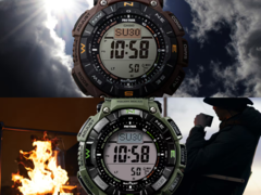 Casio Pro Trek PRG-340L-5 (góra) i Casio Pro Trek PRG-340B-3 (dół). (Źródło zdjęcia: Casio)