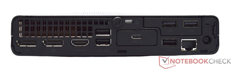 Tył: 2x DisplayPort 1.4, HDMI 2.1, 3x USB Type-A 10 Gbit/s, 2x USB Type-A 2.0, USB Type-C 10 Gbit/s, RJ45 GBit-LAN, złącze zasilania