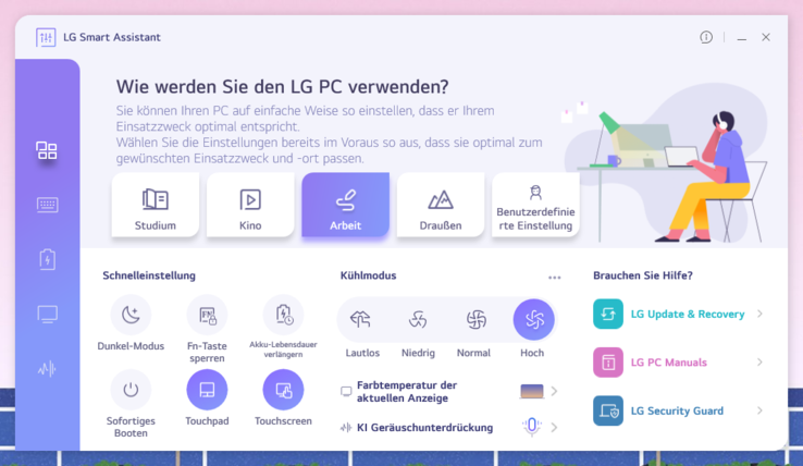 Inteligentny asystent zarządzania energią LG Gram