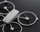 Kompaktowy dron DJI Flip mierzy podobno 136×62×165 mm po złożeniu i rozszerza się do 233×280×79 mm. (Źródło zdjęcia: @Quadro_News na X/Twitter)