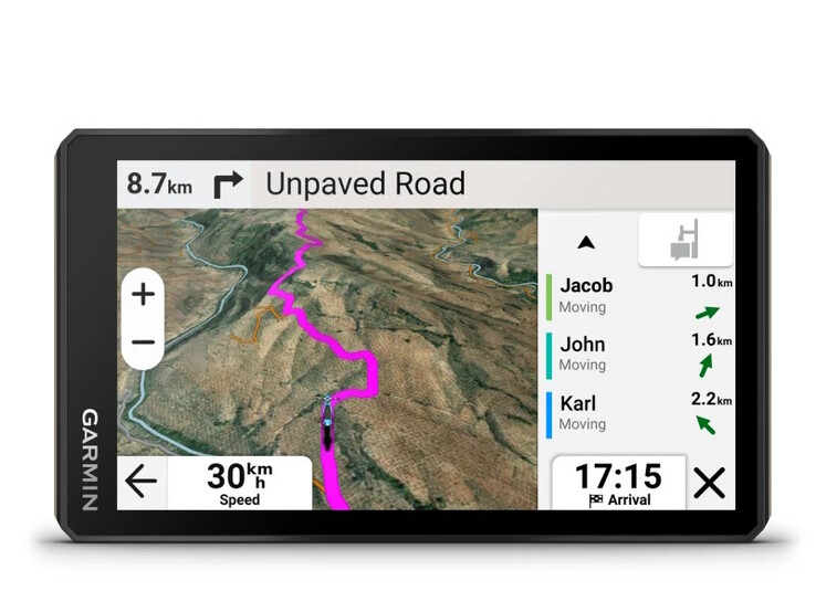 Pozycja innych kierowców może być wyświetlana. (Źródło obrazu: Garmin)