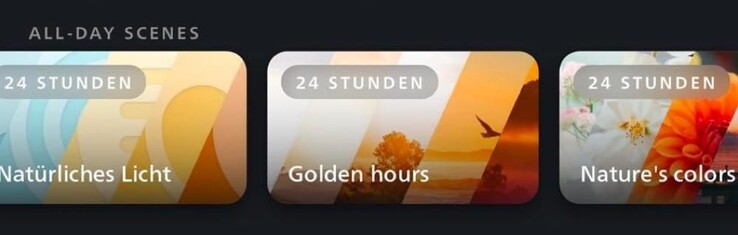 Zrzut ekranu użytkownika nowych całodziennych scen Philips Hue. (Źródło obrazu: Hueblog.de)