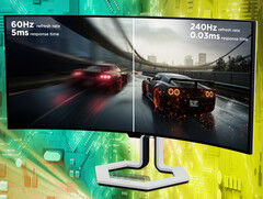 Monitor dla graczy Legion Pro 34WD-10 wydaje się opierać na panelu WOLED od LG Display. (Źródło zdjęcia: Lenovo - edytowane)