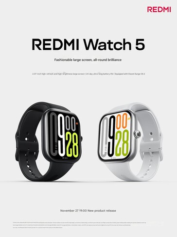 Zwiastun Redmi Watch 5 (źródło obrazu: Redmi - przetłumaczone maszynowo)