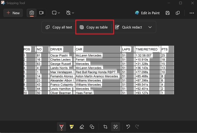 Narzędzie do wycinania - wersja eksperymentalna (źródło obrazu: Najnowsze wersje systemu Windows)