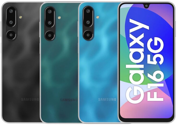 Samsung Galaxy F16 5G jest dostępny w kolorach Vibing Blue, Bling Black i Glam Green (źródło zdjęcia: Samsung)