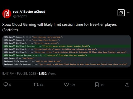 Wyciek Fortnite Better xCloud (źródło obrazu: konto Better xCloud X)