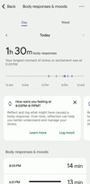 Nowa strona Fitbit Body responses & moods. (Źródło zdjęcia: u/KeyAd5197 via Reddit)