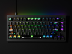 The Lemokey L5 HE 8K gaming keyboard (Cyber colorway, black and green in image) features Hall effect magnetic switches and an 8000 Hz polling and scan rate. (Image source: Lemokey)