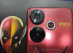 Xiaomi POCO x Deadpool x Wolverine Special Limited Edition ma metaliczne czerwone wykończenie. (Źródło: Yogesh Brar na X/Twitter)