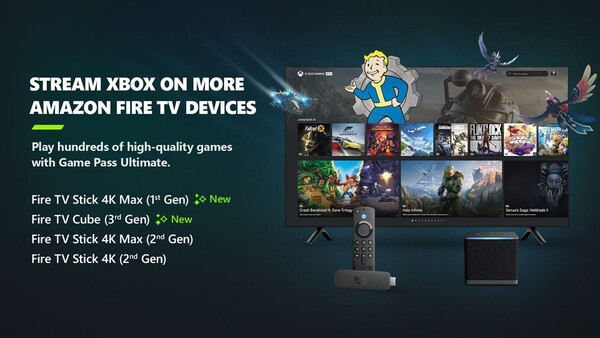 Usługa Xbox Cloud Gaming jest już dostępna na czterech urządzeniach strumieniujących Amazon Fire TV. (Źródło obrazu: Xbox).