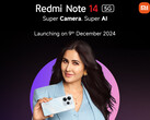 Model Redmi Note 14 5G doczeka się jednak bezpośredniej globalnej premiery. (Źródło zdjęcia: Xiaomi)