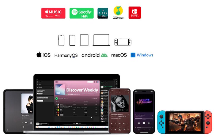 Questyle M18i DAC jest kompatybilny z Apple, Android, HarmonyOS, MacOS, Windows i urządzeniami do gier. (Źródło obrazu: Questyle)