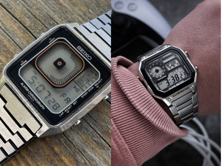 Seiko G757 (po lewej) i Casio AE-1200WHD-1AV (po prawej). (Źródło zdjęć: MyRetroWatches i MTR Watches)