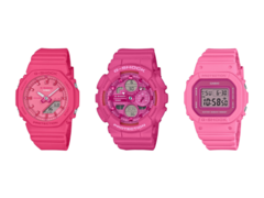 Od lewej do prawej - Casio G-Shock GMA-P2100PP-4A, GMA-S140PP-4A i GMD-S5610PP-4. (Źródło zdjęcia: G-Central)